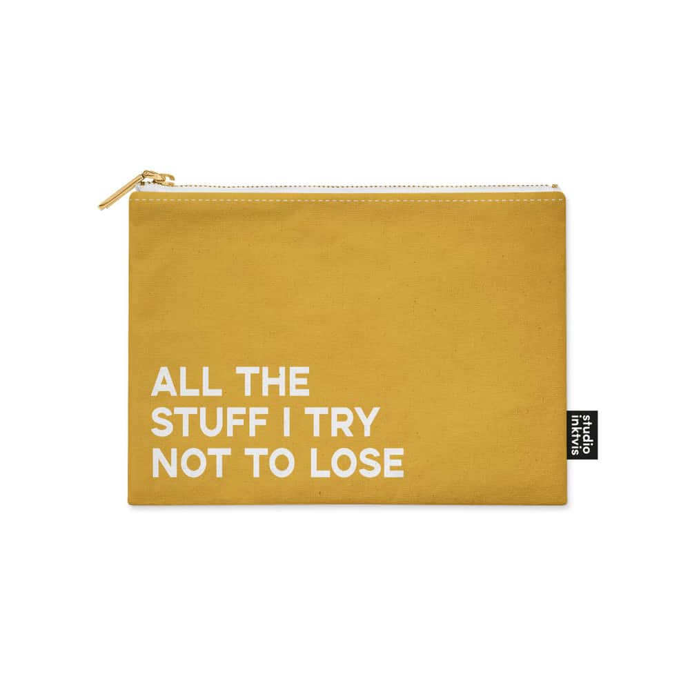 studio inktvis - etui ' i try not to lose' - yellow