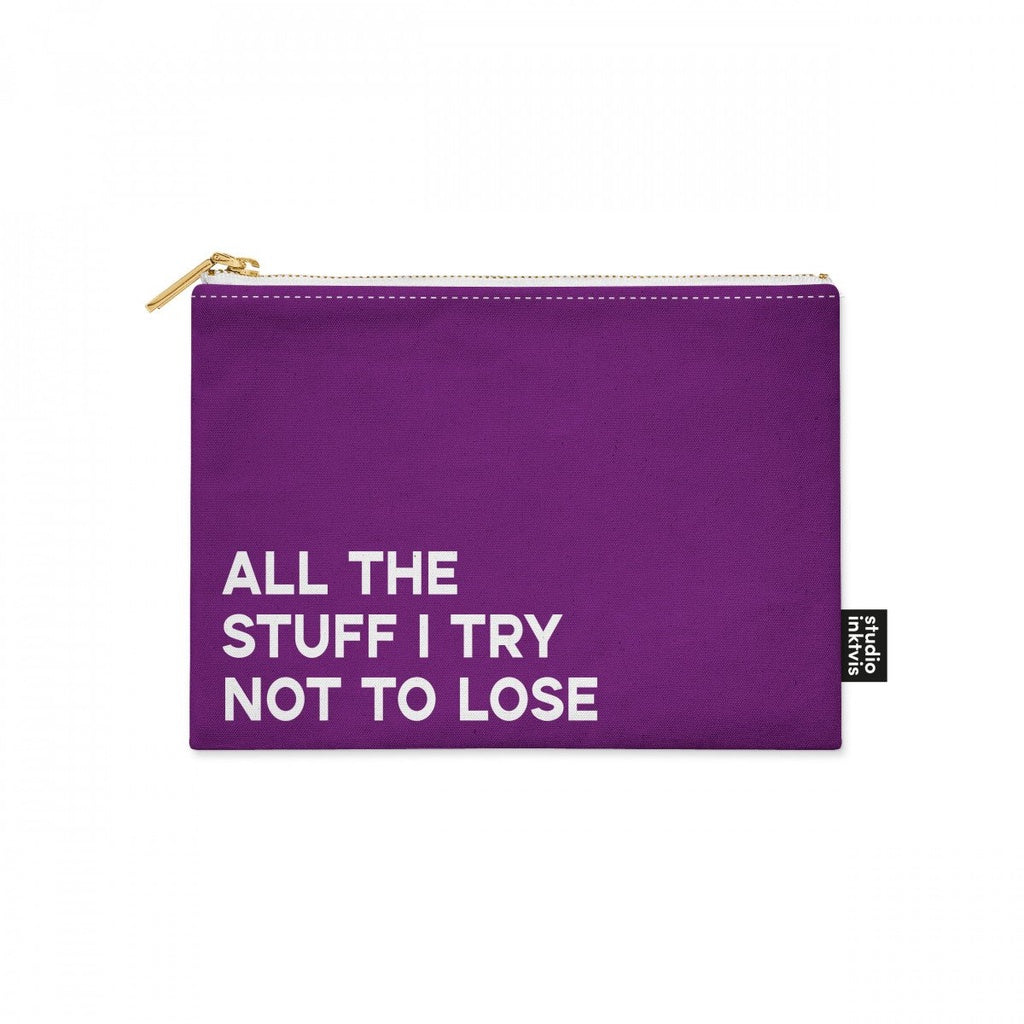 studio inktvis - etui 'i try not to lose' - purple